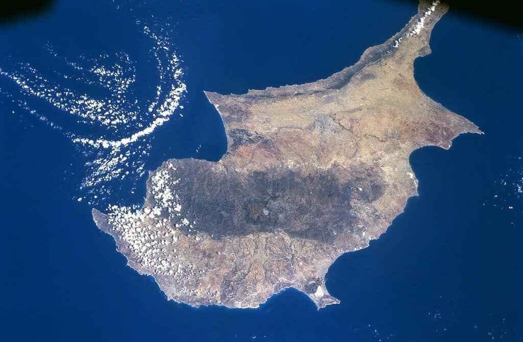 The island of Cyprus from space