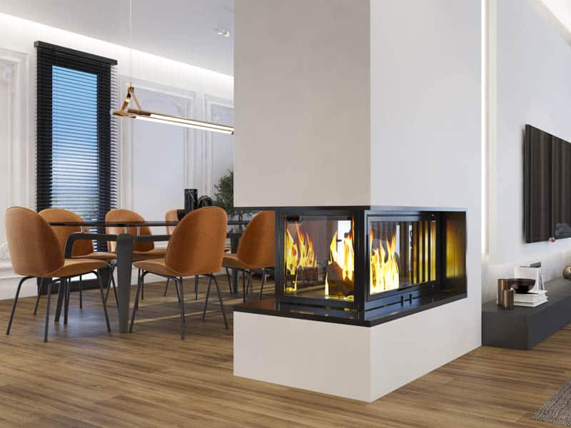 Exquisite 4+1 interior fireplace